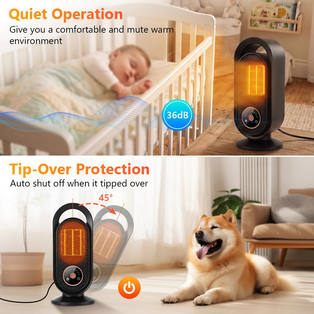 Portable Ceramic Space Heater for Desk and Bedroom