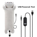 USB Heated Cat Plush Pillow for Period Cramps and Back Pain