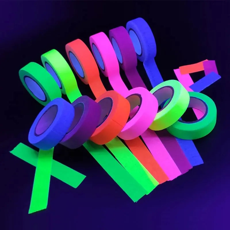 Fluorescent Neon Glow Tape Set for UV Parties and Events