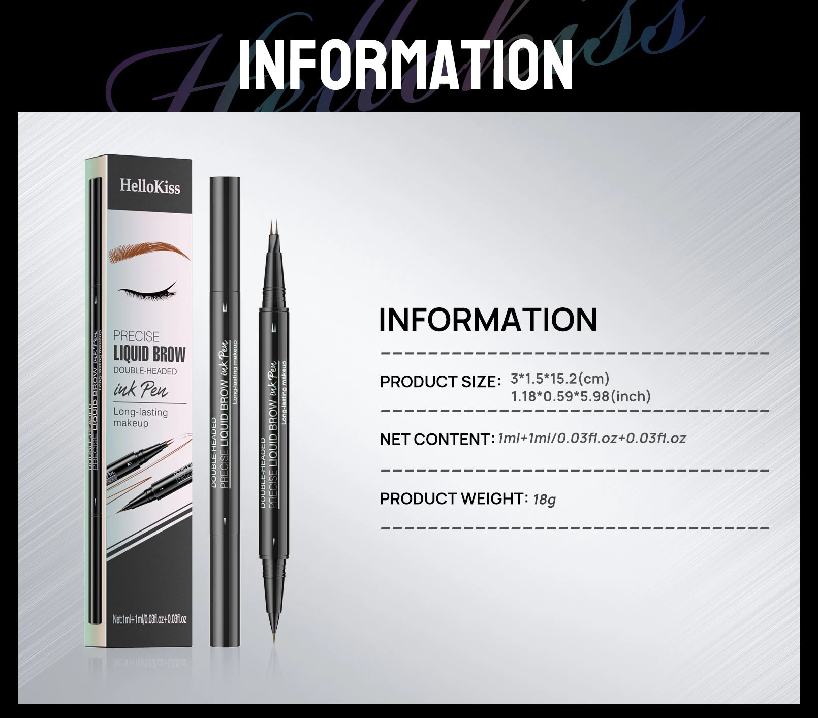 Double-Ended Waterproof Liquid Eyebrow Pen - 8
