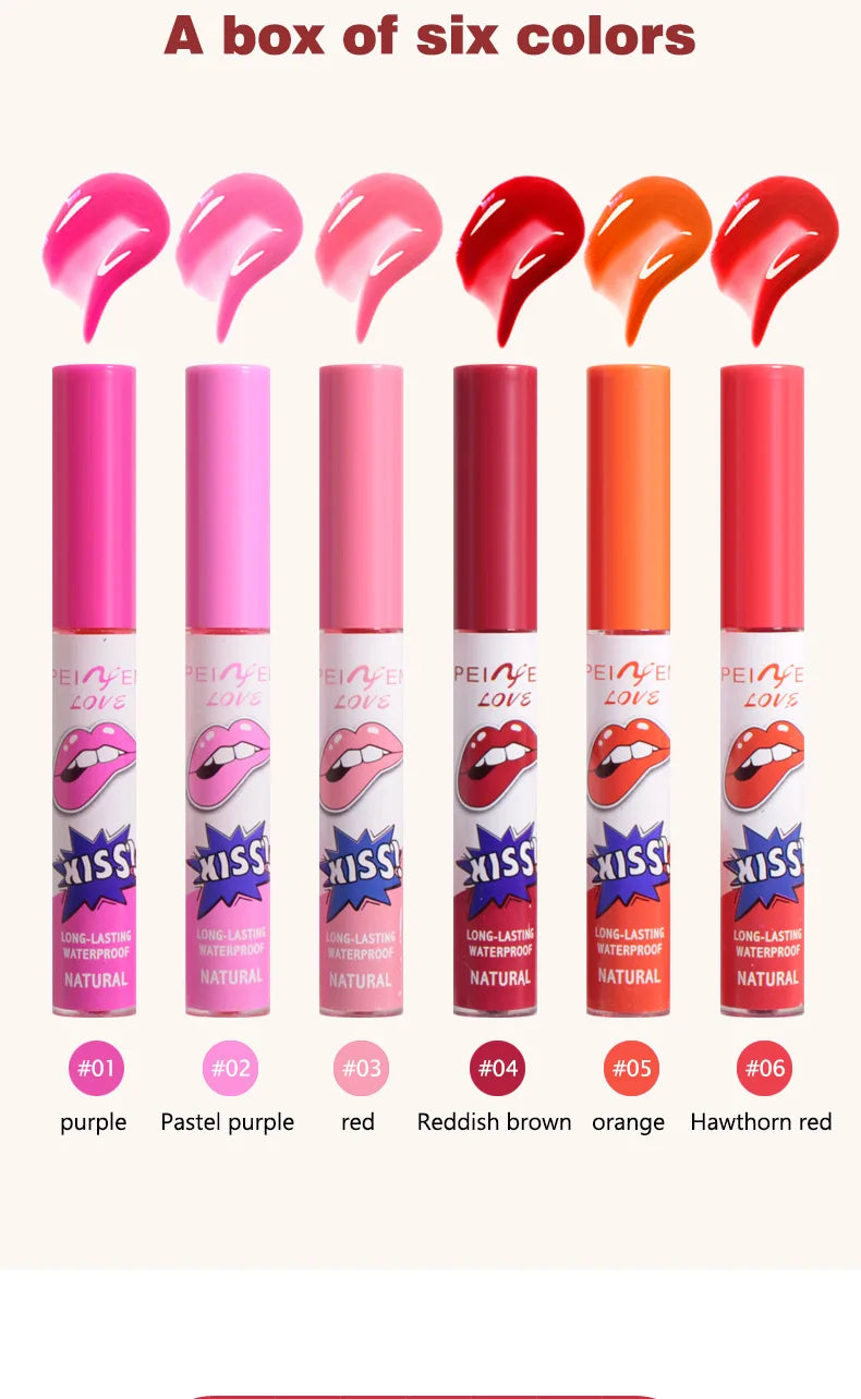 Waterproof Peel-Off Lip Stain Set