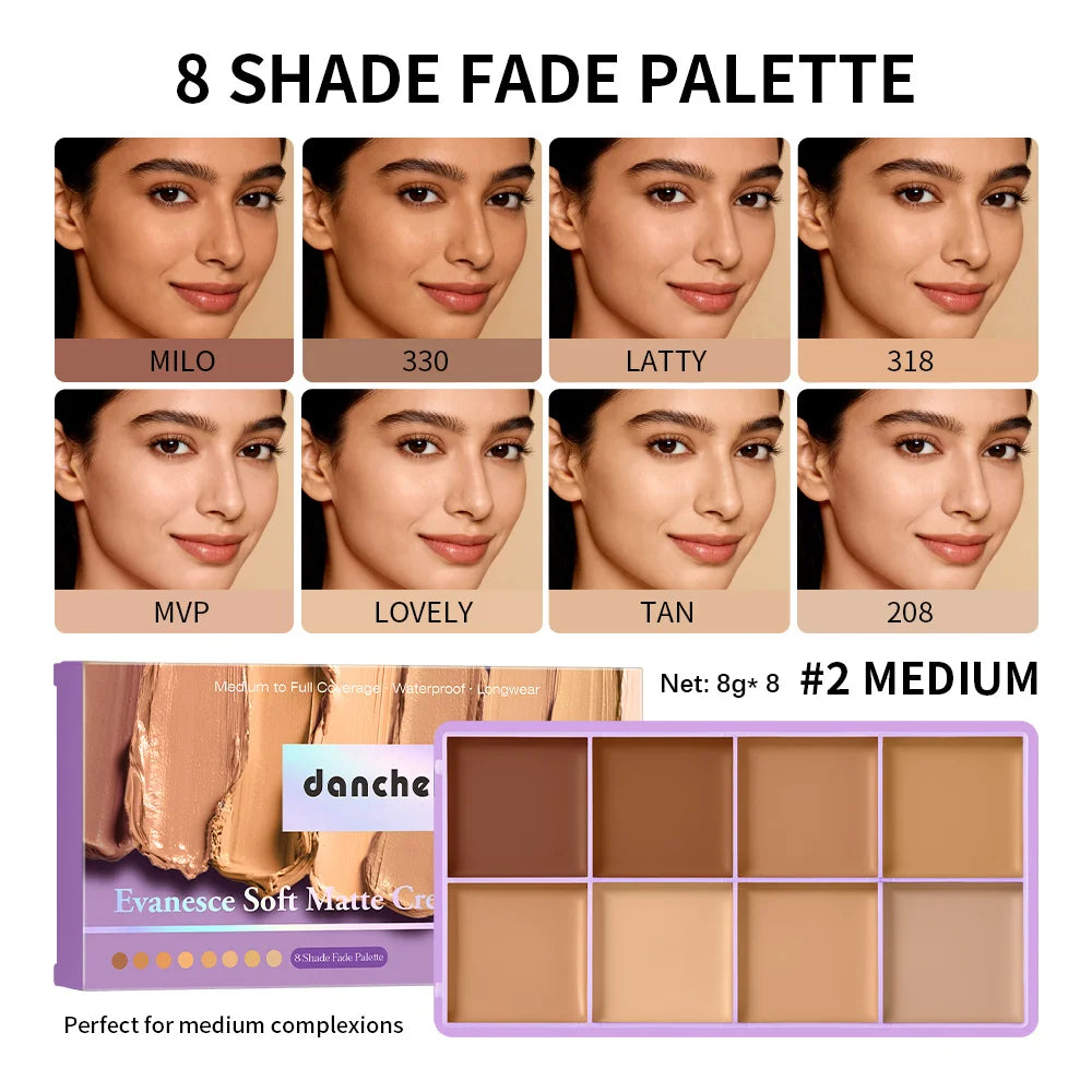 8-Color Professional Cream Concealer and Contour Palette