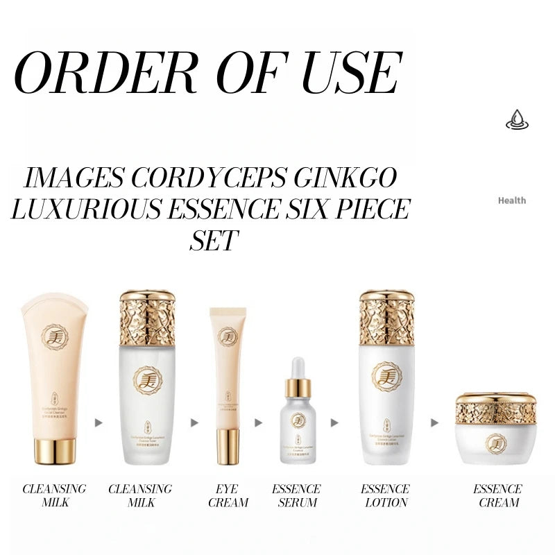 Luxurious Cordyceps and Ginkgo 6-Piece Facial Skincare Set