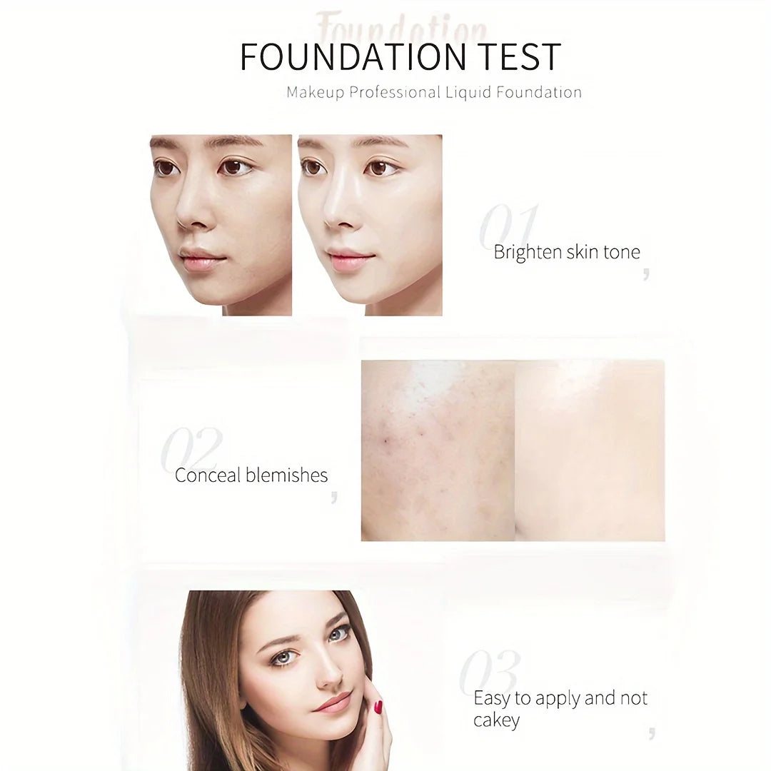 3-Tone Moisturizing Full Coverage Liquid Concealer Foundation