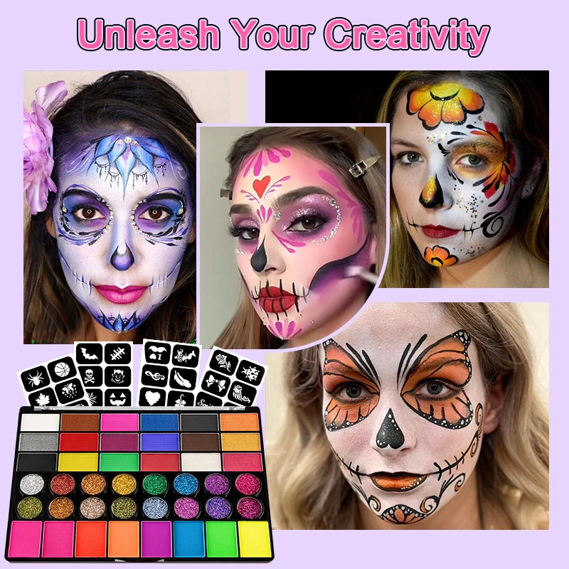 42-Color Professional Face and Body Paint Palette