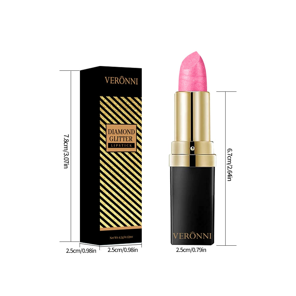 Shimmer Diamond Pearl Lip Gloss for Long-Lasting Shiny Lips