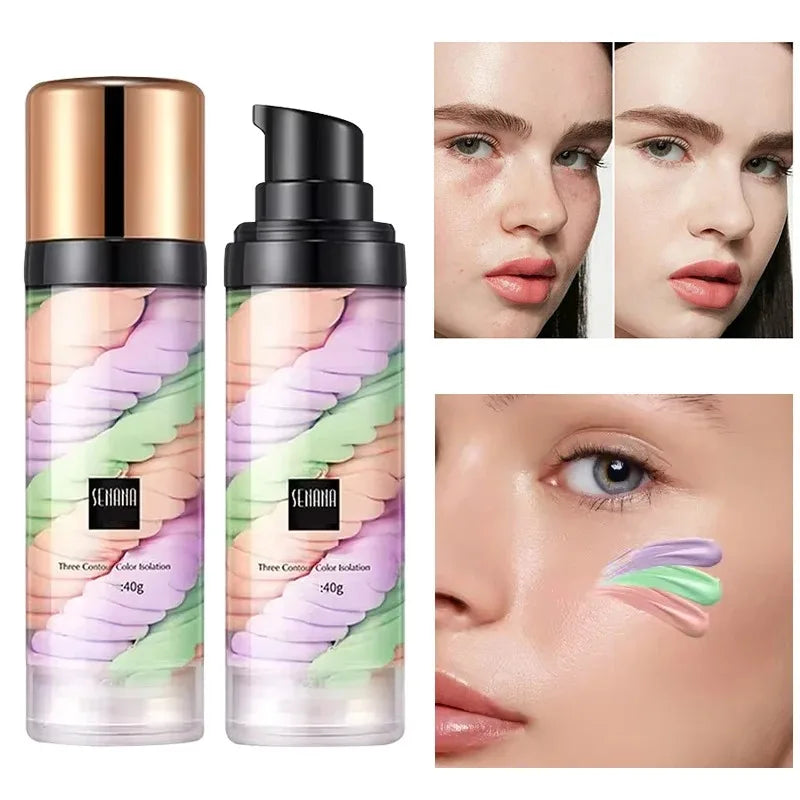 Three-Color Makeup Primer for Flawless Skin Tone Correction