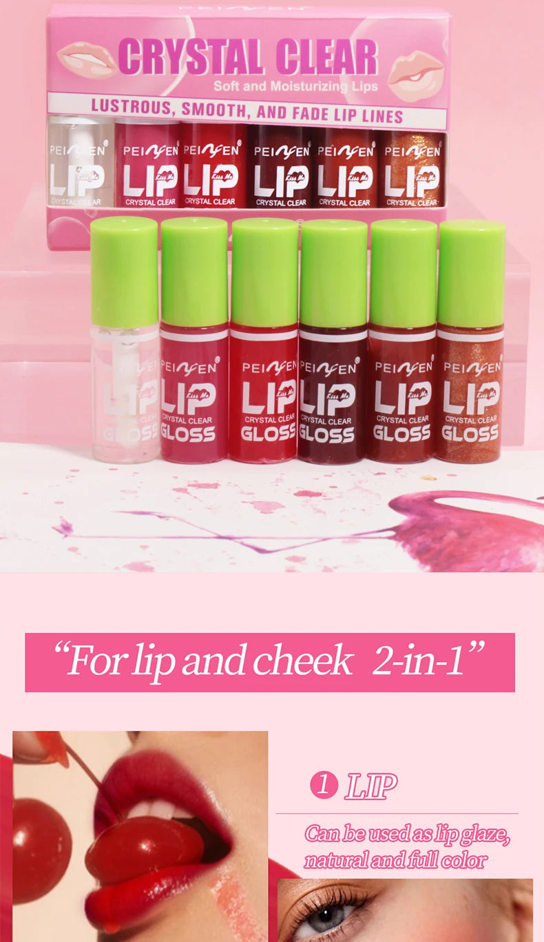 Hydrating Crystal Lip Gloss Set for Smooth Lips