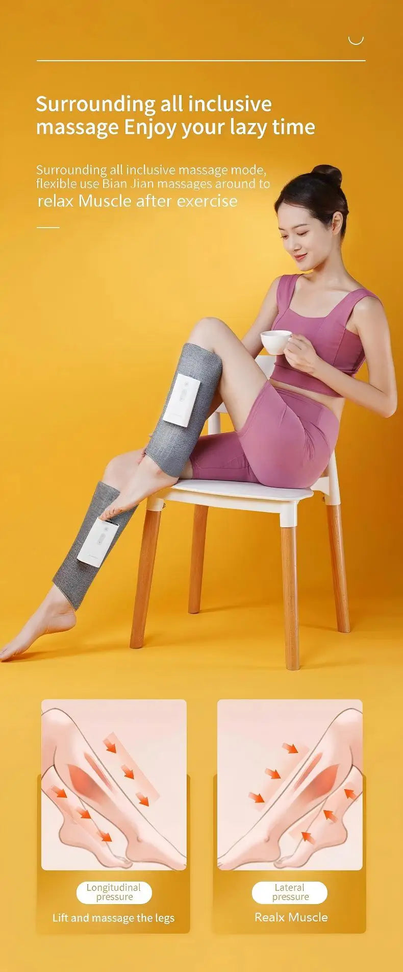 Cordless Air Compression Leg Massager for Muscle Relief - 8