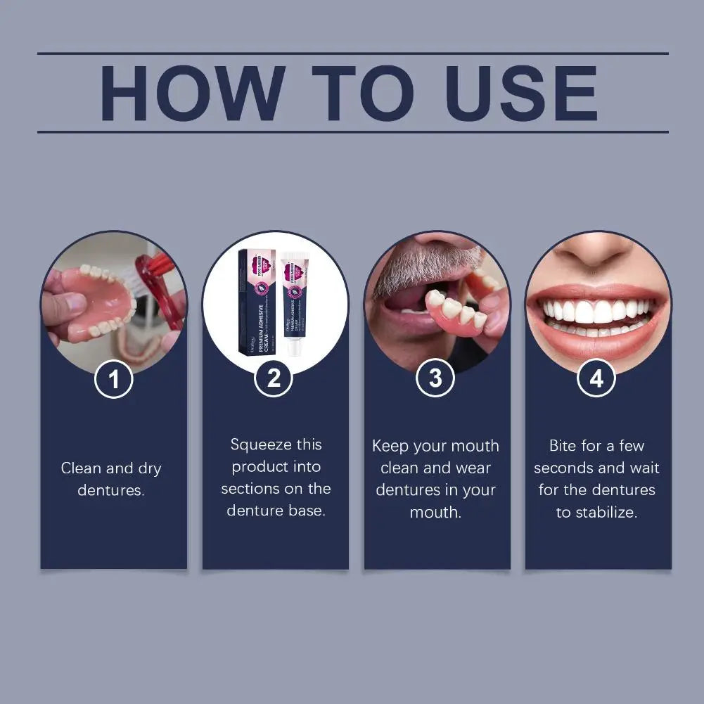Strong Hold Denture Adhesive Cream for All-Day Comfort