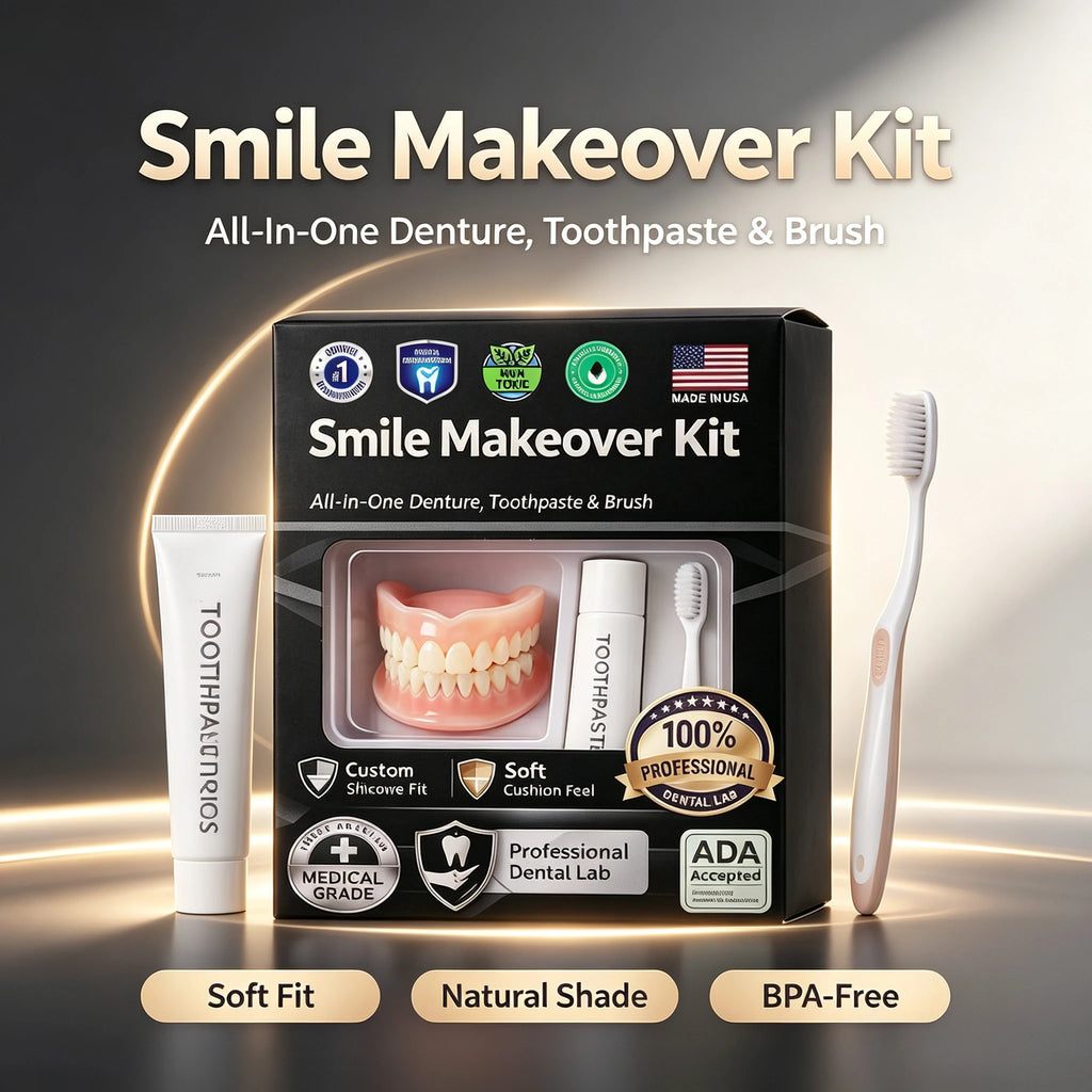 Instant Comfort Moldable Denture Set for Natural Smile