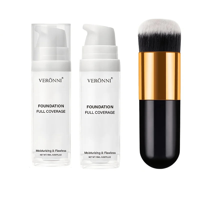 Full Coverage White Halloween Makeup Kit with Brush - 15