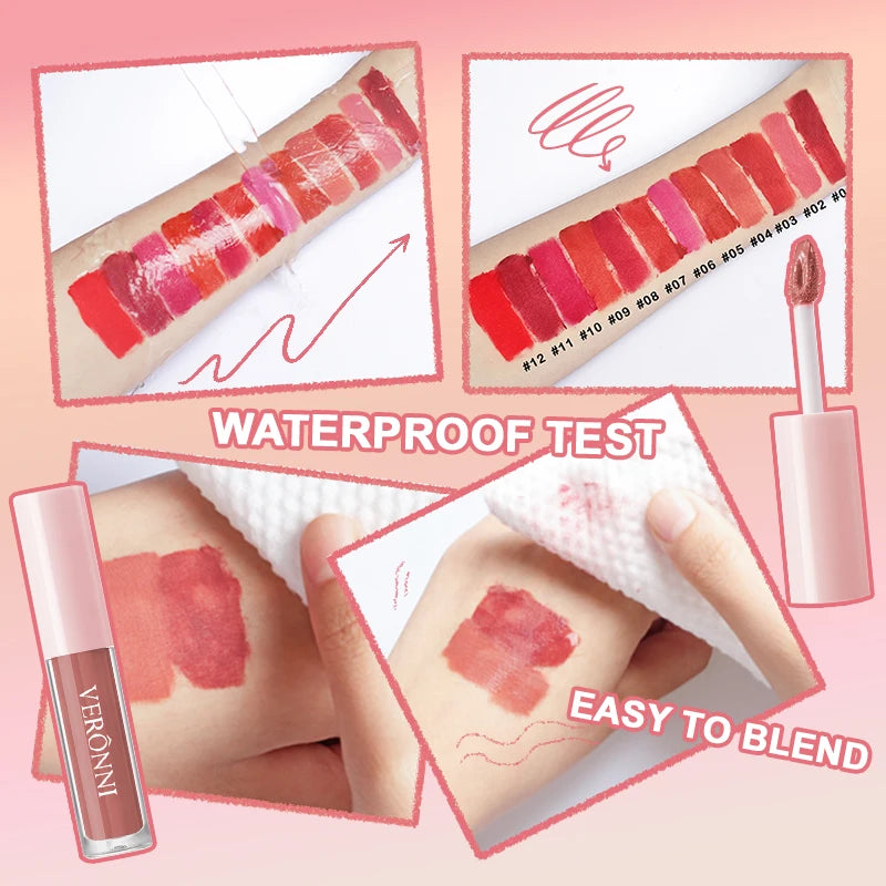 Long-Lasting Waterproof Matte Liquid Lipstick
