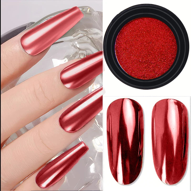 Chrome Mirror Effect Metallic Nail Art Glitter Powder