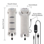 USB Heated Cat Plush Pillow for Period Cramps and Back Pain