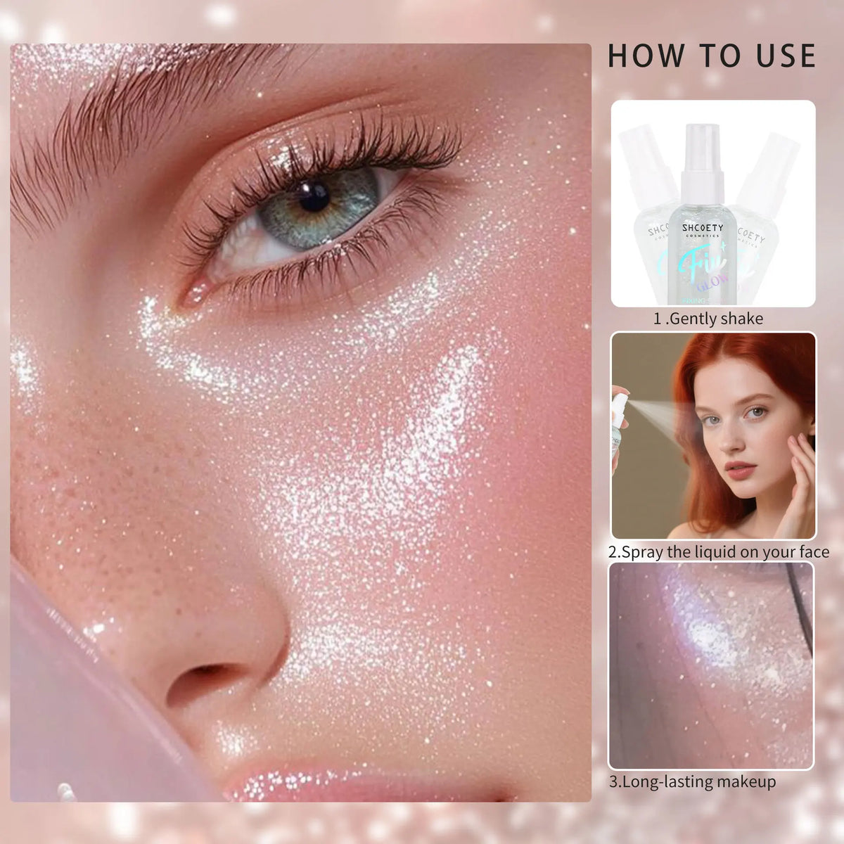 Shimmering Makeup Setting and Body Highlighter Spray