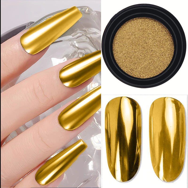 Chrome Mirror Effect Metallic Nail Art Glitter Powder