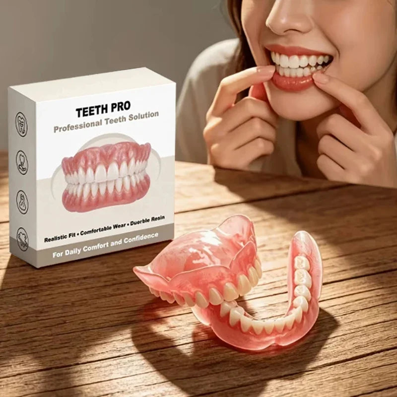 Comfortable Realistic Silicone Smile Dentures for Adults