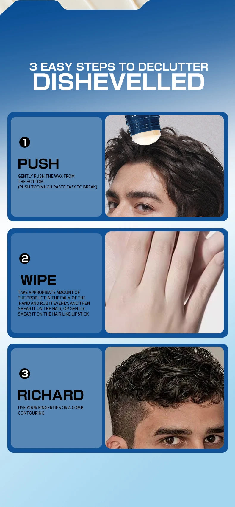 Strong Hold Hair Styling Wax Stick for Men