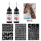 Temporary Tattoo Ink Kit with Stencils for DIY Body Art