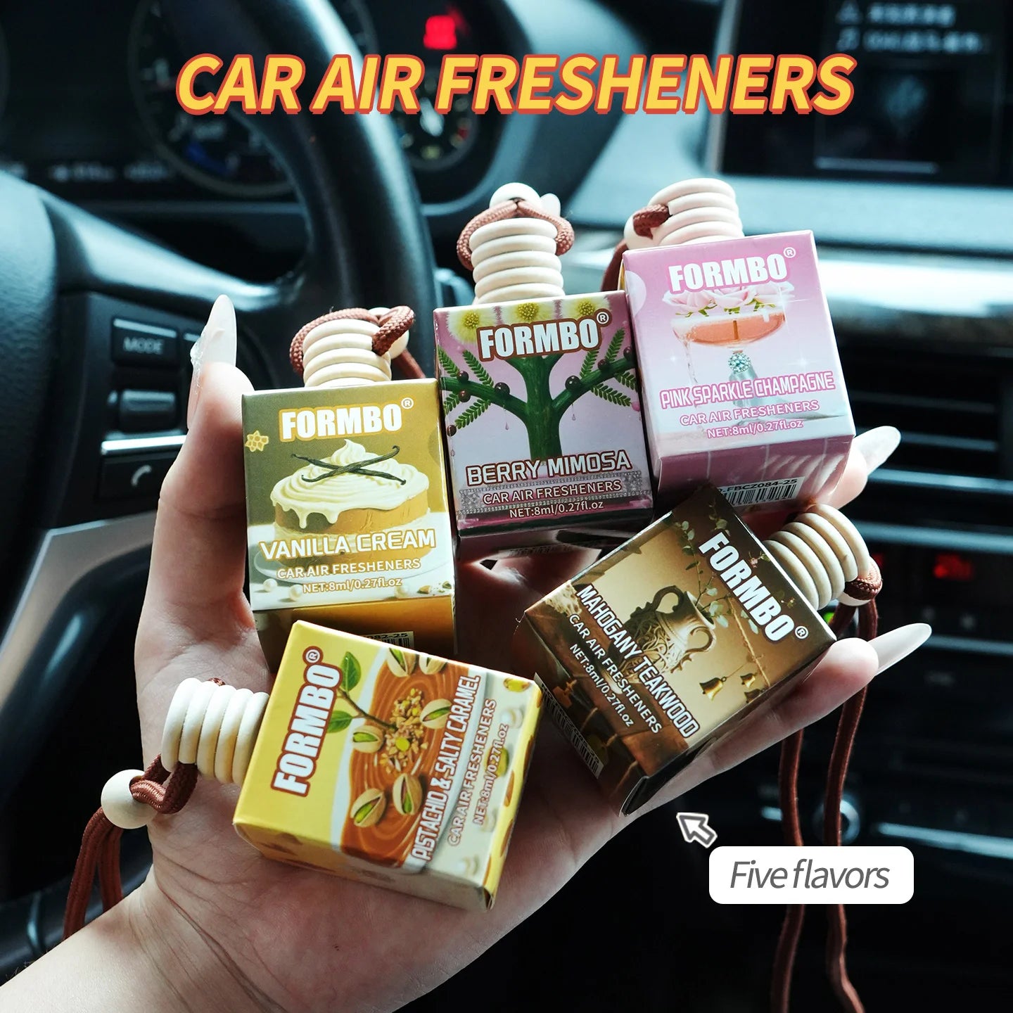 Long-Lasting Hanging Car Air Freshener Set - 4