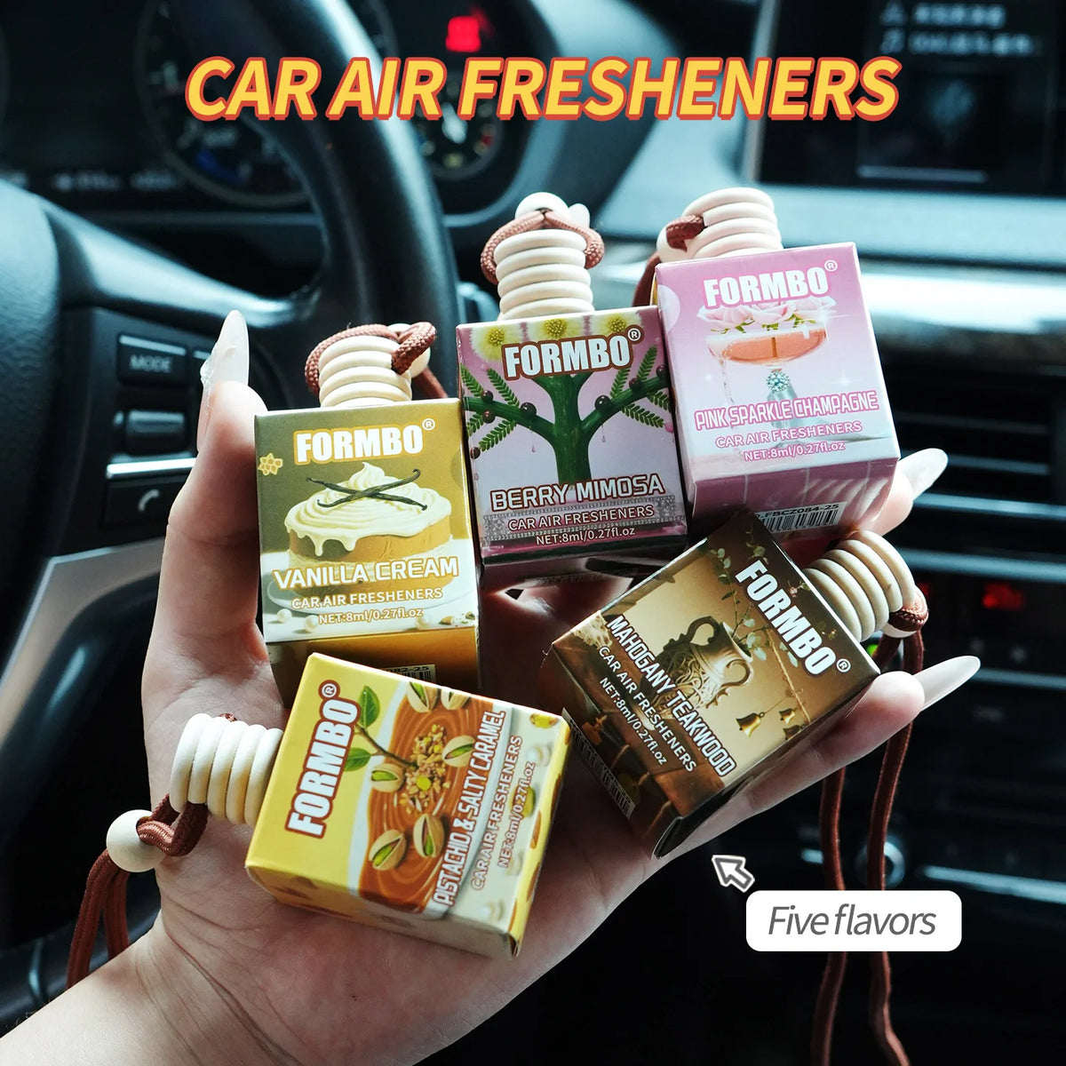 Long-Lasting Hanging Car Air Freshener Set