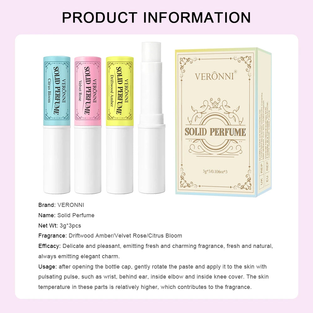 Portable Solid Perfume Stick Set for Long-Lasting Fragrance