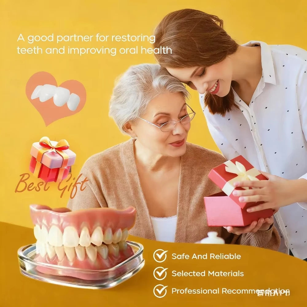 Comfortable Soft Silicone Denture Set for Men and Women