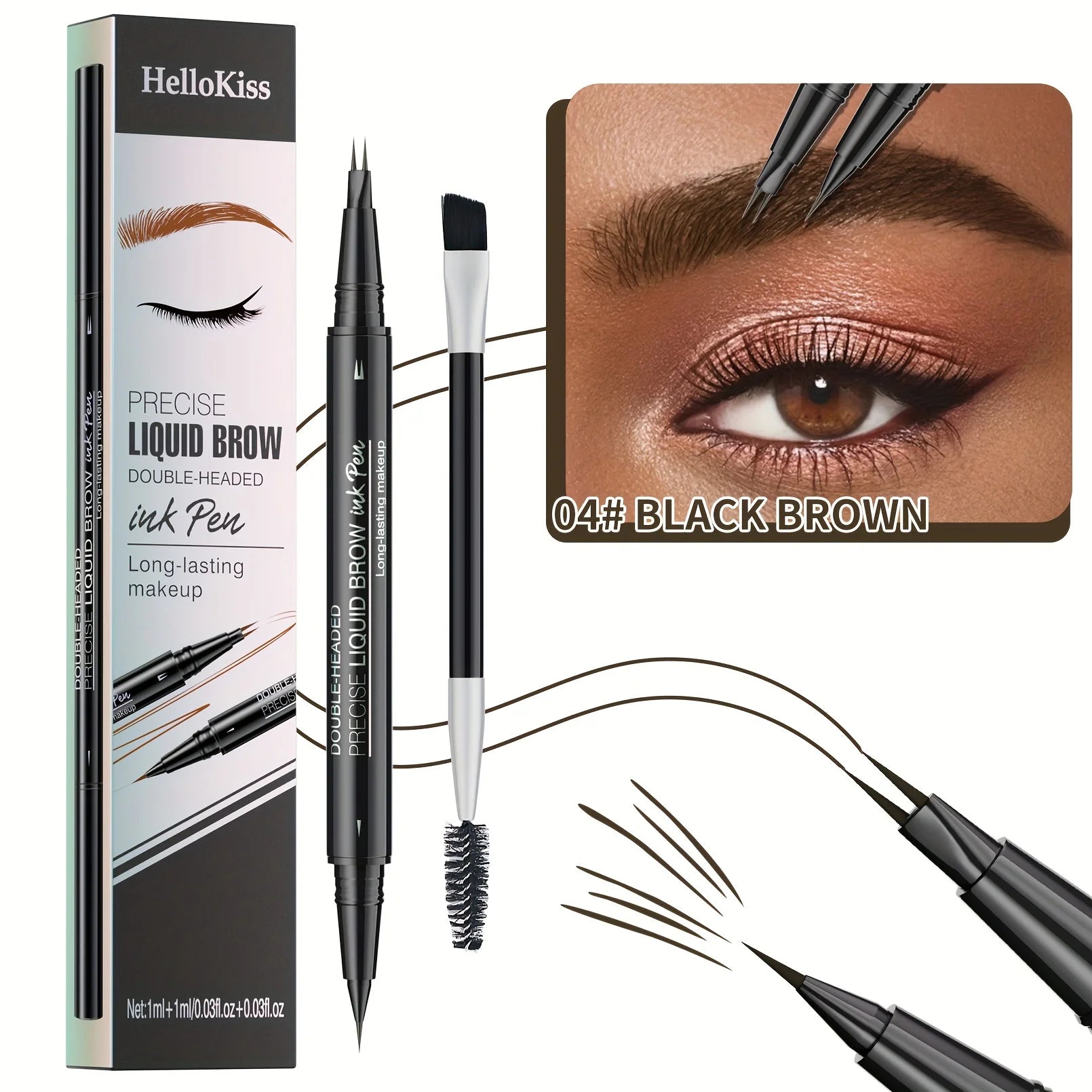 Waterproof Dual-Tip Liquid Eyebrow Pen - 17