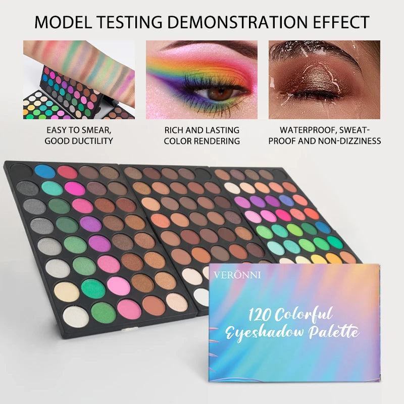 120-Color Professional Eyeshadow Palette for Every Look