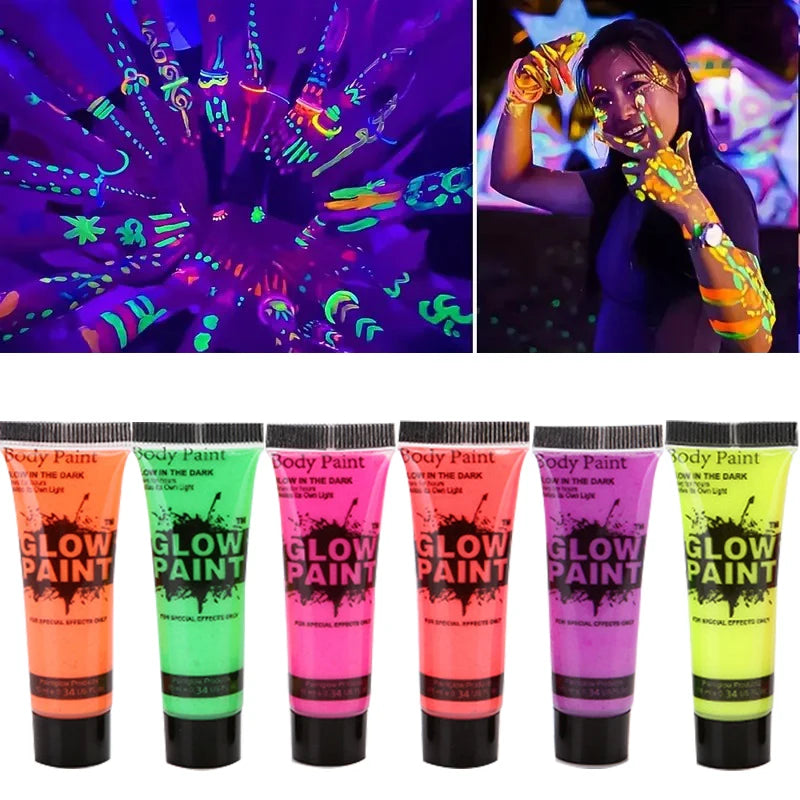 Neon UV Glow Face and Body Paint for Parties and Festivals