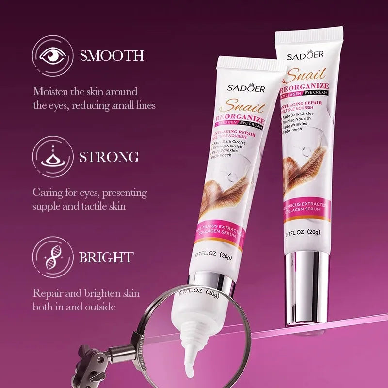 Snail Collagen Anti-Aging Eye Cream for Dark Circles and Puffiness