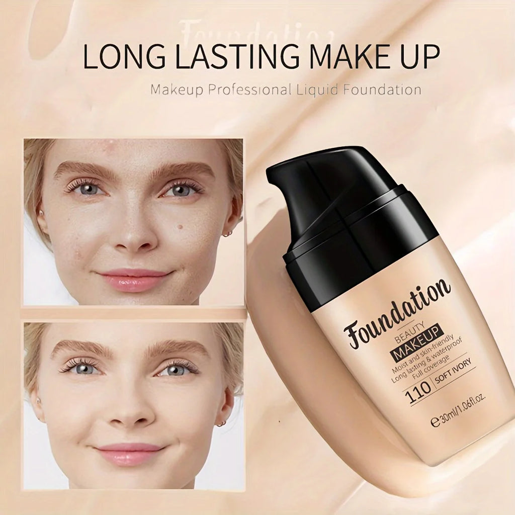 3-Tone Moisturizing Full Coverage Liquid Concealer Foundation