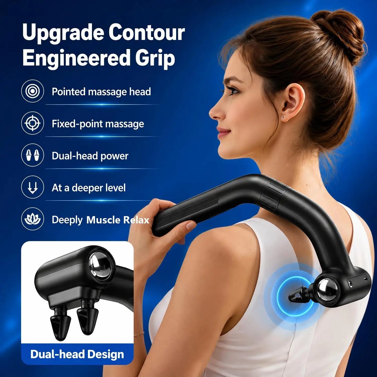 Dual-Head Handheld Muscle Massage Gun - 2
