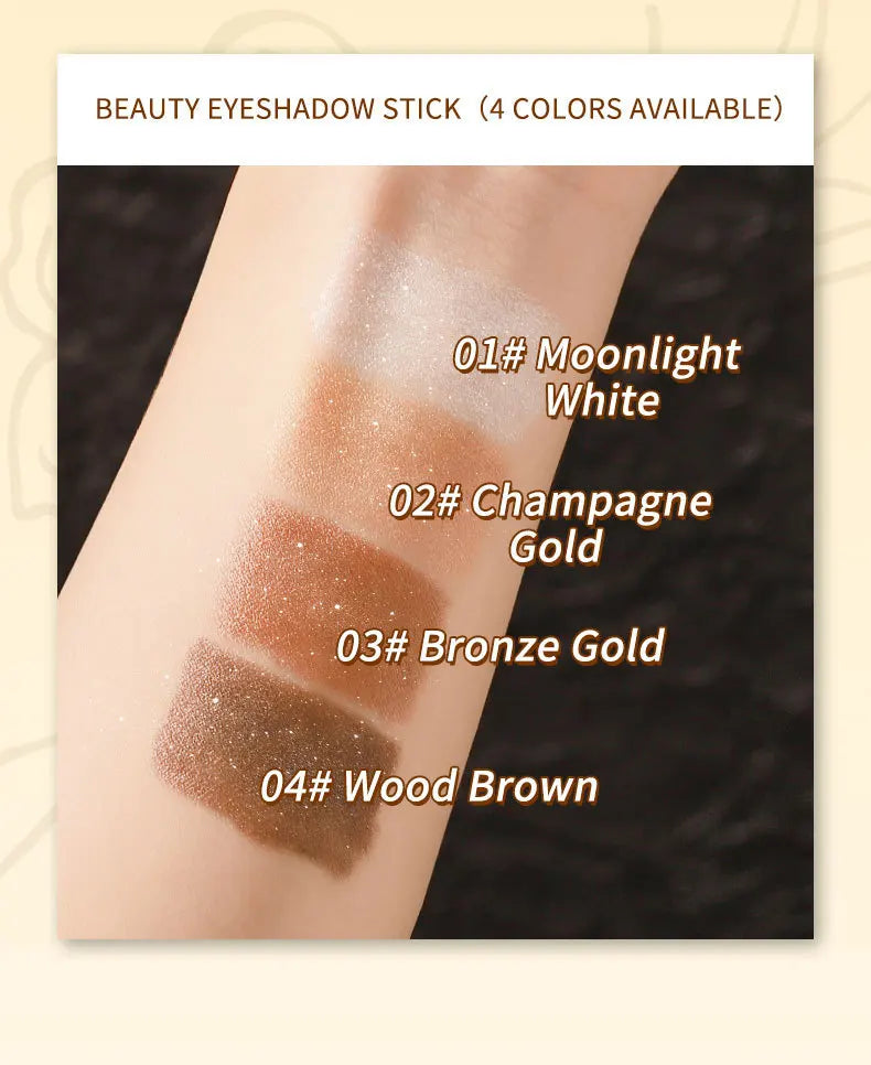 Waterproof Shimmer Eyeshadow Stick for Long-Lasting Eye Makeup