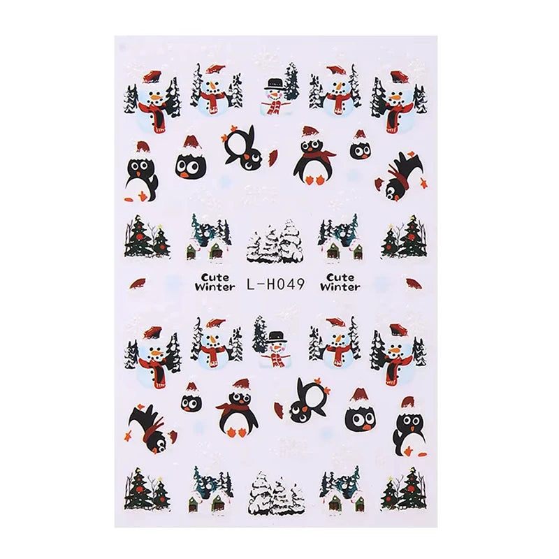 Festive Christmas Holiday Nail Art Decals
