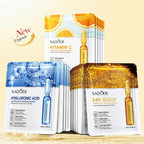 24K Gold and Vitamin C Hydrating Facial Sheet Mask Set