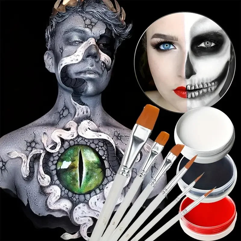 Professional Face and Body Paint Kit with Brushes for Parties