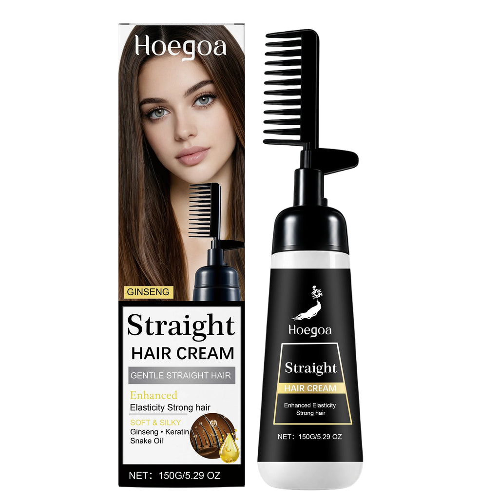 One-Step Protein Hair Straightening Cream with Built-In Comb
