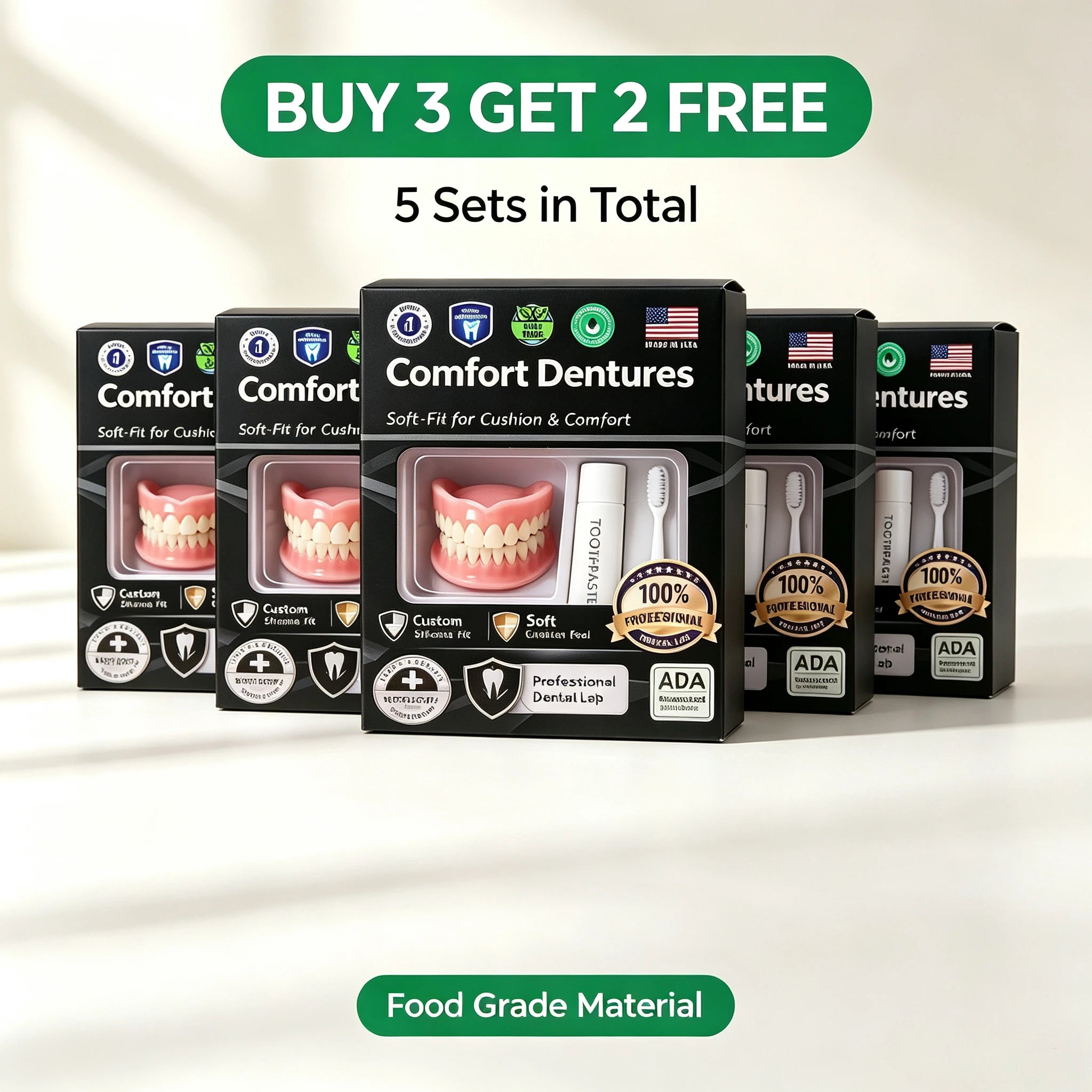 Instant Comfort Moldable Denture Set for Natural Smile - 9