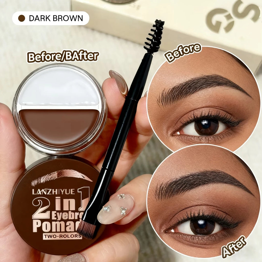 Waterproof 2-in-1 Dual Color Eyebrow Enhancer Gel