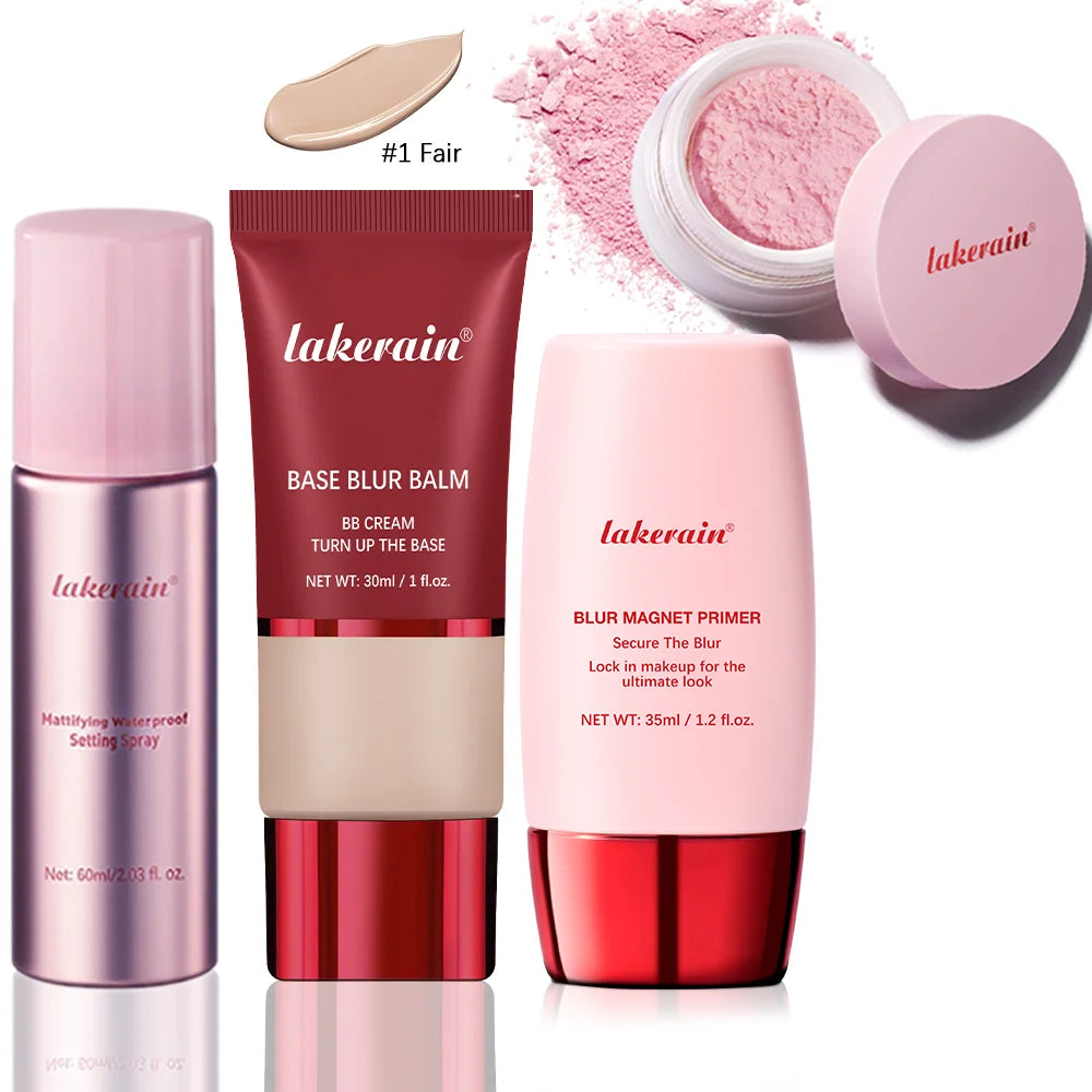 4-Piece Long-Lasting Waterproof Makeup Base and Setting Set - 7