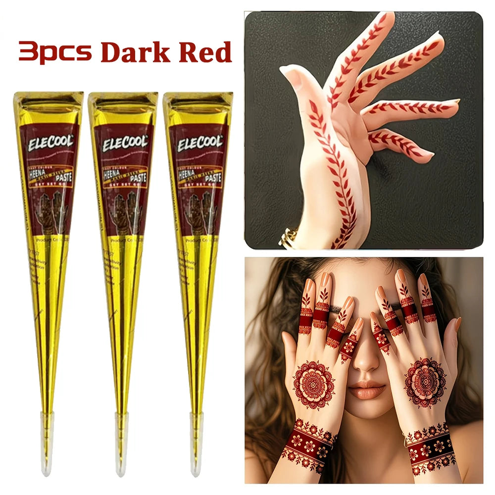 Temporary Henna Tattoo Kit with Stencils for DIY Body Art