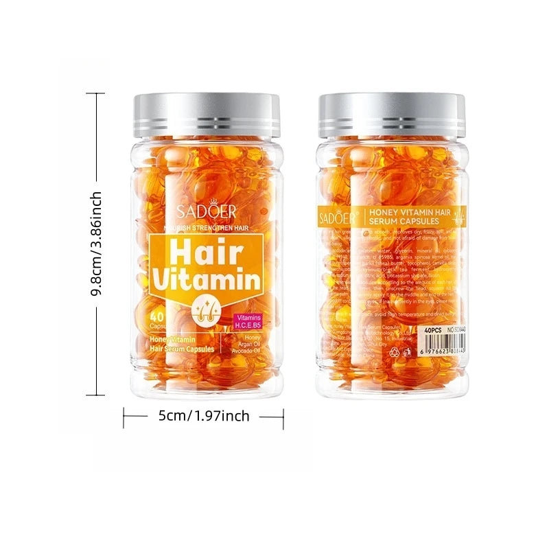 Hair Repair Vitamin Serum Capsules for Smooth Frizzy Hair