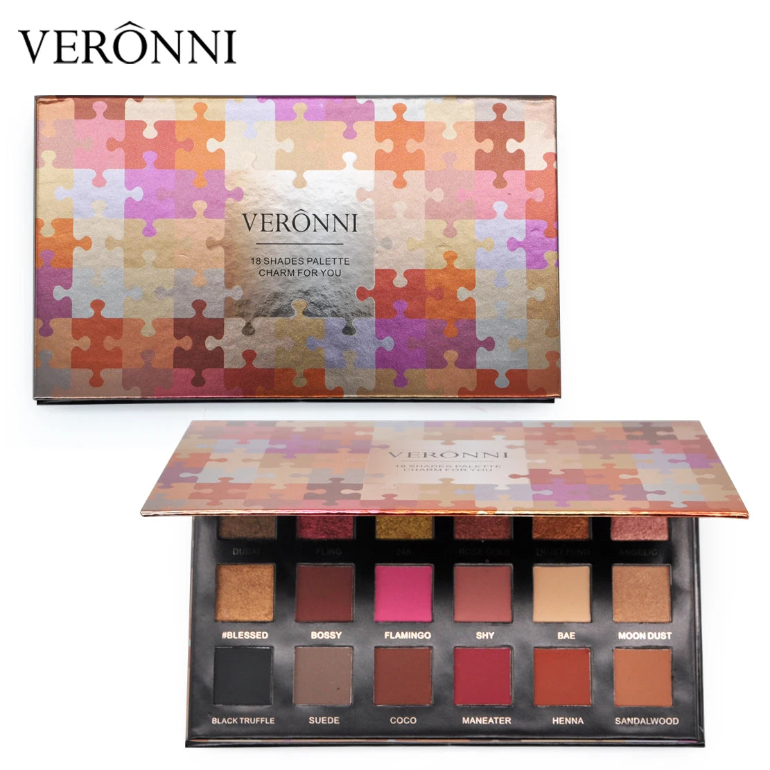 18-Color Waterproof Long-Lasting Eyeshadow Palette - 13