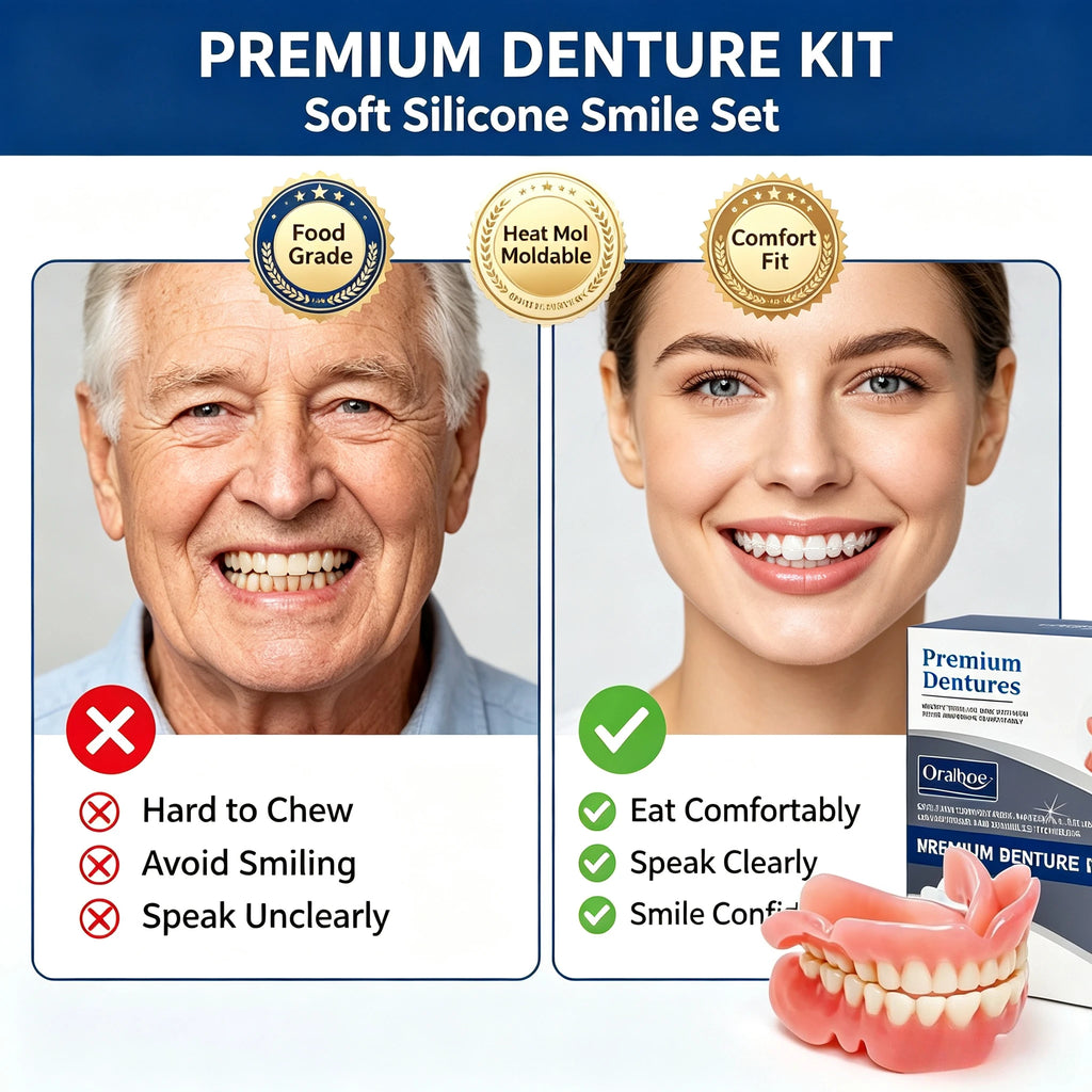 Instant Snap-On Silicone Dentures for Natural Smile