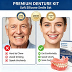 Instant Snap-On Silicone Dentures for Natural Smile