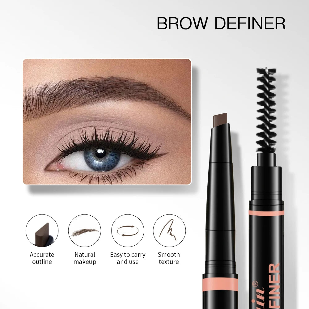 Waterproof Triangular Eyebrow Pencil with Spoolie Brush