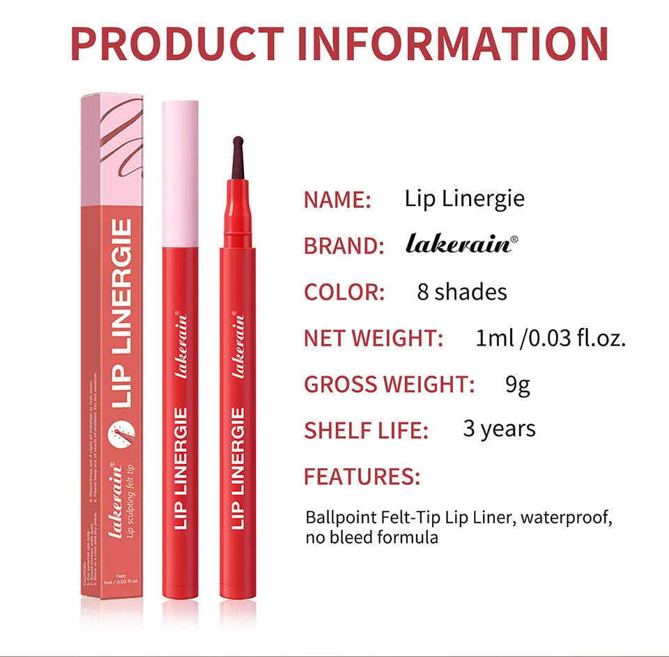 Waterproof Felt-Tip Lip Liner Stain for Sculpted Lips