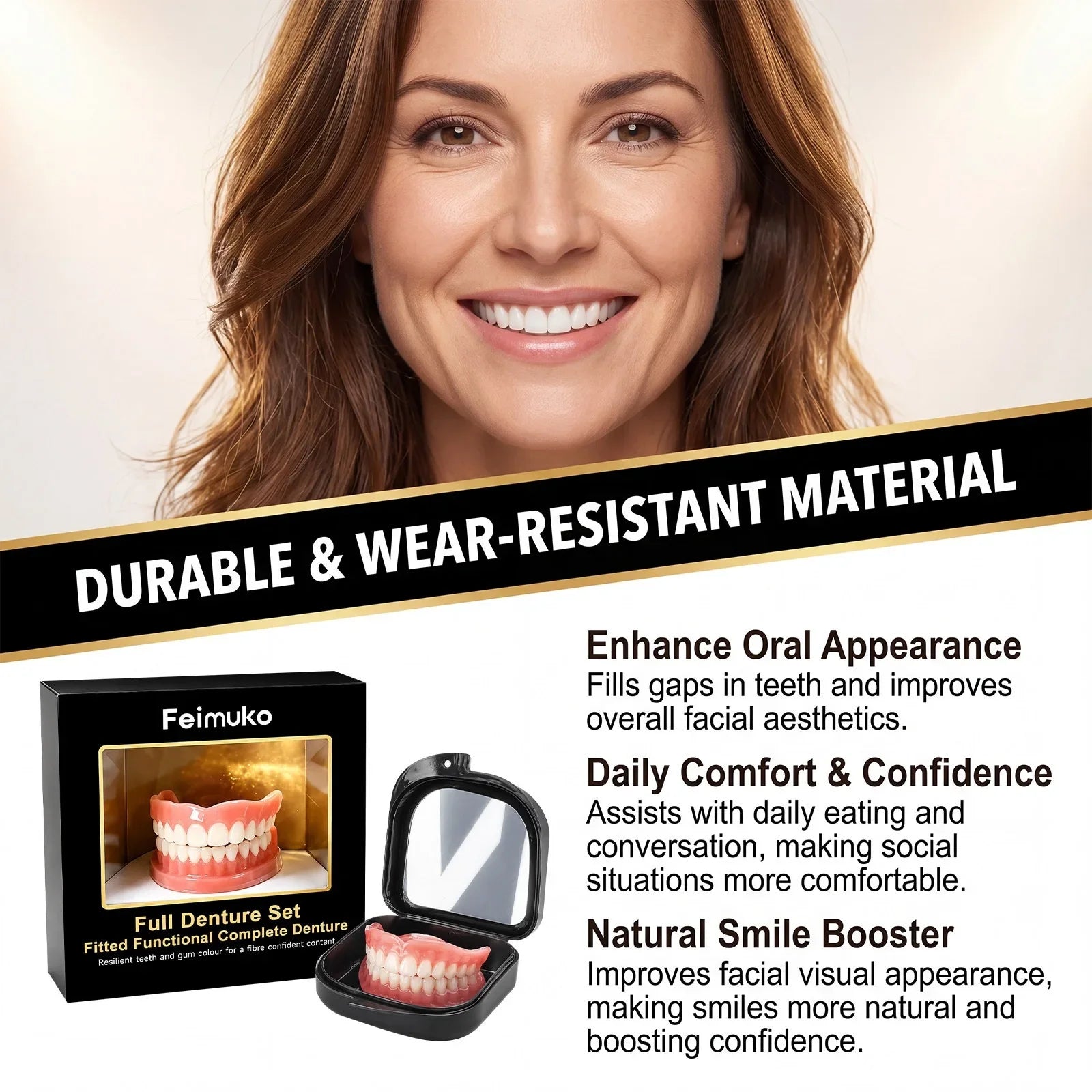 Full Mouth Silicone Dentures for Natural Smile Comfort - 12